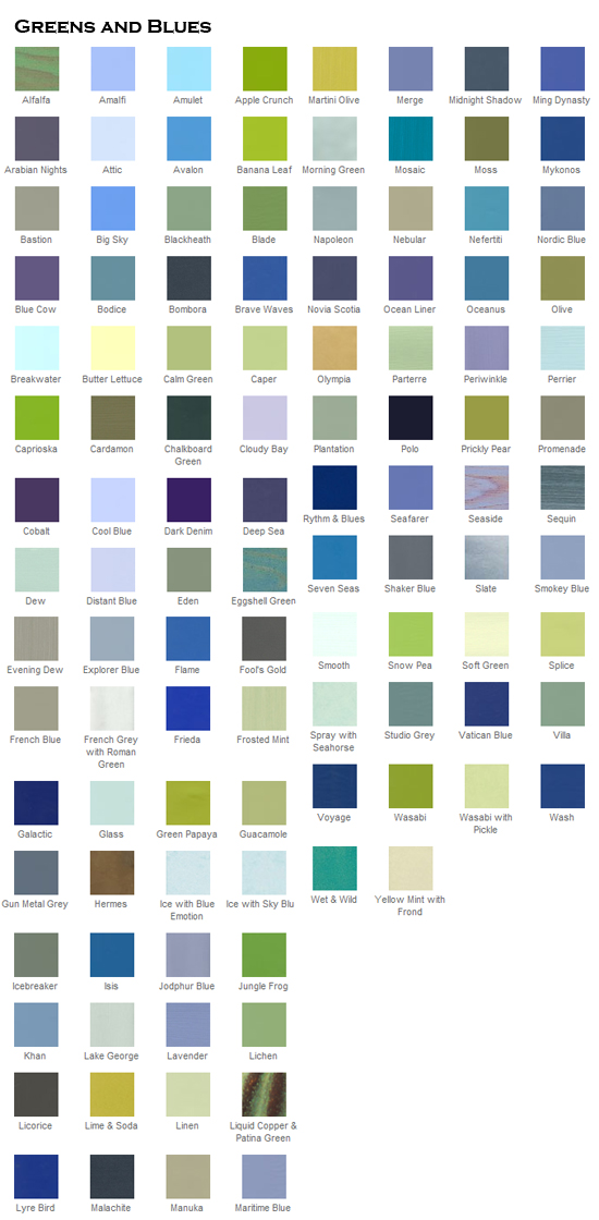Colour chart Colour chart